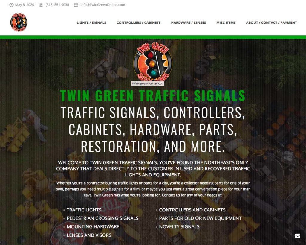 Image of the Twin Green Traffic Signals website