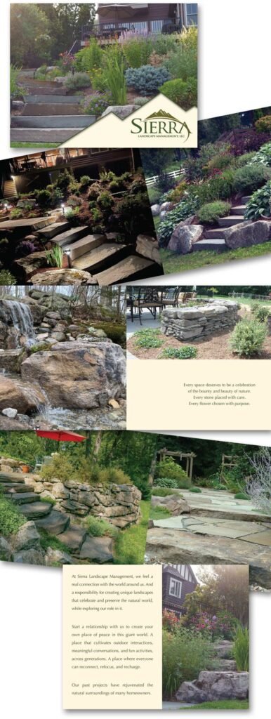 Images of a photo book with landscaped yards