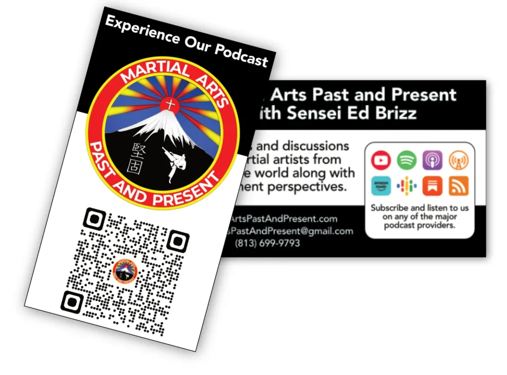 Business cards for Martial Arts Past and Present.